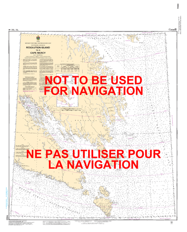 Resolution Island to/à Cape Mercy Canadian Hydrographic Nautical Charts Marine Charts (CHS) Maps 7050