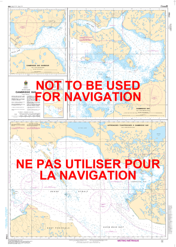 Approaches to/Approches à Cambridge Bay Canadian Hydrographic Nautical Charts Marine Charts (CHS) Maps 7750