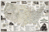 NATIONAL GEOGRAPHIC RAILROAD LEGACY MAP of the UNITED STATES