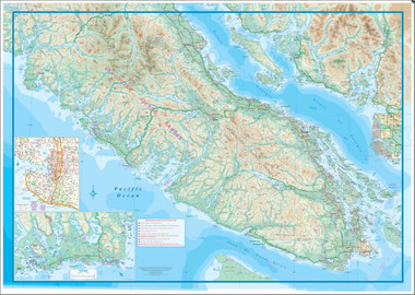 Vancouver Island South and Tofino Travel Map