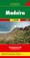 Madeira on a large, indexed, touring and sightseeing map from Freytag & Berndt at 1:40,000 with prominent highlighting for scenic roads, hiking routes, picturesque locations and places of interest, plus a street plan of central Funchal and a booklet with descriptions of best sights, etc. Place names and road numbers are in larger size font than found on other maps of the island. 

Topography is presented by contours enhanced by relief shading, with numerous spot heights and names of geographical features. Boldly presented road network includes local roads or tracks, gives distances on main routes, and shows gradients on steep sections. Scenic routes are prominently marked. Hiking trails are also highlighted and where appropriate annotated with their official waymarking route numbers. The map indicates picturesque towns and villages, with the islands’ best sights described in the accompanying booklet attached to the cover and clearly marked on the map itself by large icons. A wide range of other icons indicate various places of interest. 

A separate inset at the same scale as the main map shows Porto Santo with similar presentation. For GPS, the map has a UTM grid, plus latitude and longitude margin ticks at intervals of 2’. The booklet provides an index which also gives for each location its GPS waypoints. Also provided is a street plan showing main sights in Funchal. Map legend and the descriptions in the booklet include English. 

Please note: the same map is also published by Freytag & Berndt enlarged to 1:30,000 and presented on smaller size, double-sided sheet. Accompanying booklet includes descriptions of seven hiking routes.