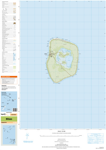 Topographic map of the Mitiaro in the Pacific at scale 1:25,000 by the NZ government