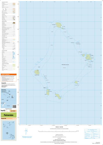 Topographic map of the Palmerston in the Pacific at scale 1:25,000 by the NZ government