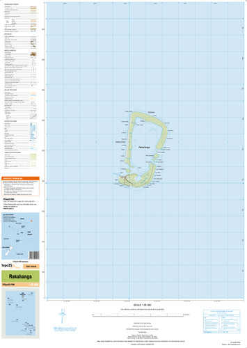 Topographic map of the Rakahanga in the Pacific at scale 1:25,000 by the NZ government