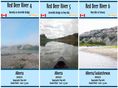 Red Deer River 4-6 Map Set - Dorothy, AB to Estuary, SK - SYNTHETIC