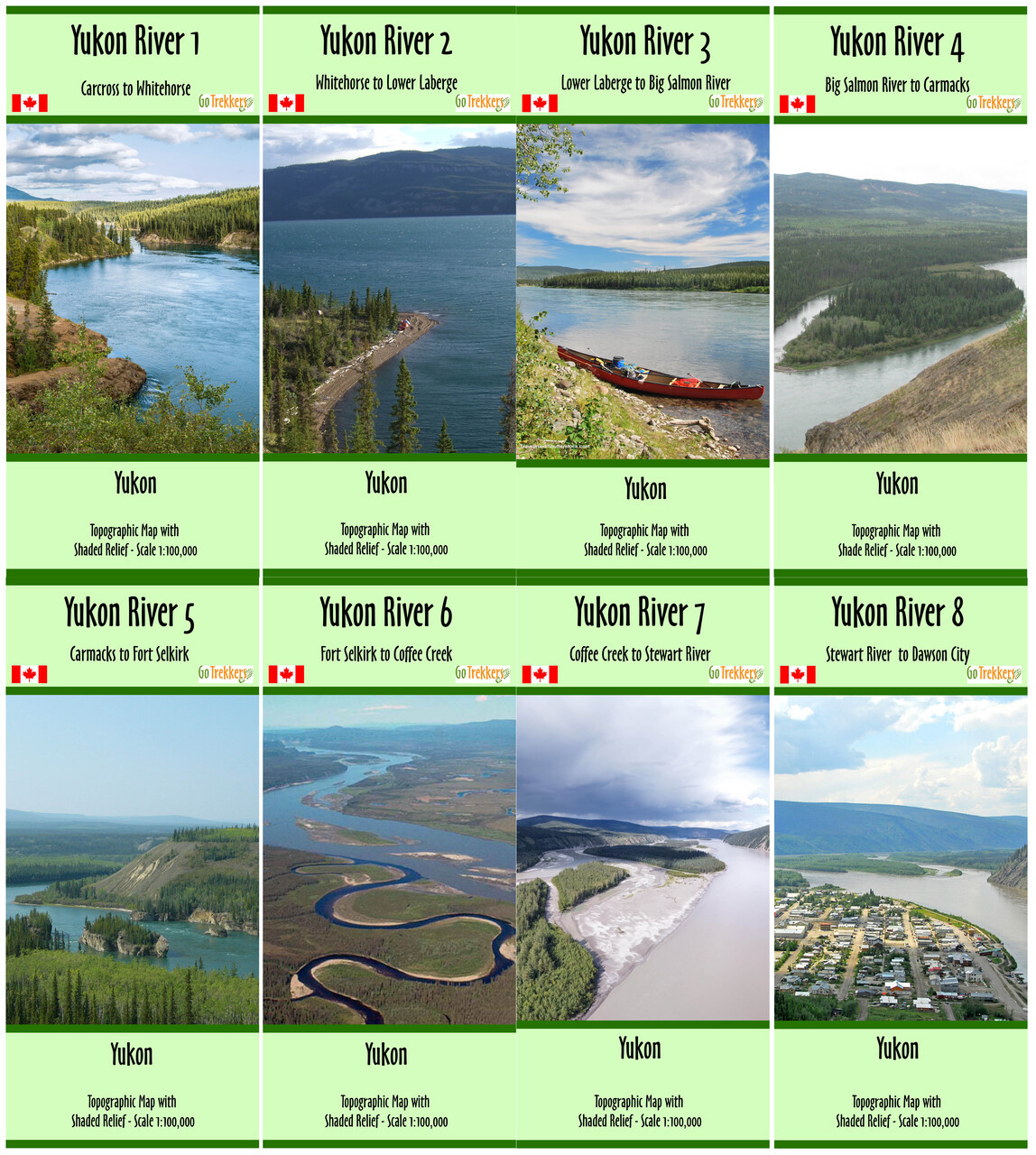 Yukon River map set from Carcross to Dawson City - GoTrekkers