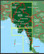 Burma (Myanmar) at 1:1,000,000 on a large, double-sided, indexed road map from Freytag & Berndt, with clear presentation of the country’s road network, its topography, various places of interest and its administrative divisions. 

The map divides the country north/south, with a good overlap between the sides. Coverage includes the western part of Thailand with Bangkok and Chiang Mai and extends south to Phuket. Relief shading with spot heights shows the country’s topography. National parks and other protected areas are highlighted. Road network includes selected unpaved roads and local tracks; driving distances are indicated on main routes and locations of border crossings are marked. The map shows railway lines and local airports, as well as the country’s internal administrative boundaries with names of the provinces. Also marked are oil fields and pipelines. Small icons clearly highlight various places of interest. The map has latitude and longitude lines at intervals of 1º and an extensive index. Multilingual map legend includes English.