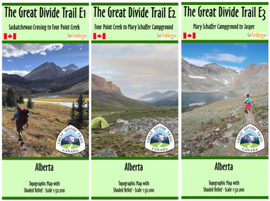 The Great Divide Trail - Section E: Saskatchewan Crossing to Jasper - 3 Maps