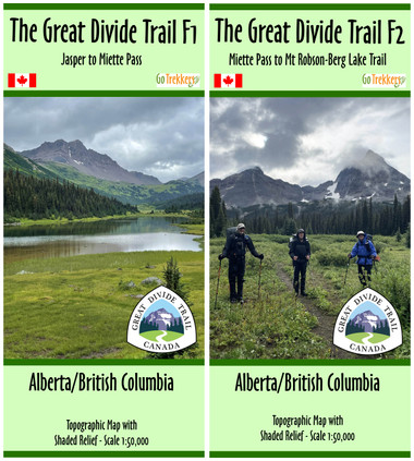 The Great Divide Trail: Section F: Jasper to Mt Robson-Berg Lake Trail - 2 Maps