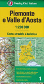 Piemonte and the Valle d'Aosta, Italy [1] Touring Club Italiano Road and Tourist Map