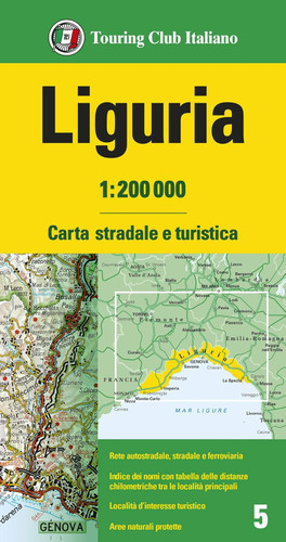 Liguria, Italy [5] Touring Club Italiano Road and Tourist Map