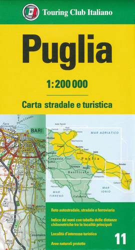 Puglia, Italy [11] Touring Club Italiano Road and Tourist Map 