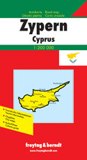 Road map of Cyprus with street plans of six main cities, plans of archeological sites and, on the reverse, notes on the country’s history and brief descriptions of main places of interest. All place names are also given in the Greek alphabet, except in Northern Cyprus, where most names are in Latin alphabet only but with their Turkish alternatives. 

The map emphasizes main roads, but also includes unpaved roads and cart tracks. Intermediate driving distances are shown on main routes. Symbols highlight various places of interest, including campsites and mountain refuges, archaeological sites, churches, monasteries and mosques, golf courses, caves, etc. 

The boundary between the two parts of the island and of the British base at Akrotiri is marked. Relief shading with occasional spot height gives some indication of the topography. The map has no geographical coordinates or an index. 

Also included are insets showing main streets in the central parts of Nicosia, Famagusta, Kyrenia, Larnaca, Limassol and Pafos. Plans are provided for the archaeological sites at Kourion, Salamis and Saranda Kolones. On the reverse are notes on the island’s history and brief descriptions of several places of interest. 

Map legend and all the text include English.