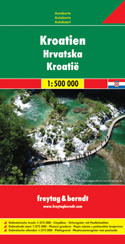 Croatia at 1:500,000 on an indexed road map from Freytag & Berndt, with more detailed mapping of popular coastal areas and 15 city centre street plans of its main towns and resorts. Bosnia-Herzegovina and most of Slovenia and Montenegro are included in the coverage. 

The main map is at 1:500,000 and shows the region’s topography by relief shading with plenty of names of mountain ranges. Colouring indicates forested areas and national parks are marked. Road network includes small local roads, many with driving distances, gives gradient marking on steep roads and highlights scenic routes. Ferry routes and railway lines are included and local airports are marked. Symbols mark various places of interest. Latitude and longitude lines are drawn at 30’ intervals. The accompanying index is in a separate booklet attached to the map cover. 

The booklet also includes city centre street plans of Croatia’s 15 main cities: Dubrovnik, Karlovac, Opatija, Osijek, Pula, Rijeka, Rovinj, Slavonski Brod, Sibenik, Split, Trojor, Umag, Varazdin, Zadar and Zagreb. 

The map also has four large panels covering the most popular sections of Croatia’s Adriatic coast at 1:275,000, providing more detailed coverage of the coast and the numerous islands. This mapping has latitude and longitude lines at 15’ intervals. 

Multilingual map legend includes English.