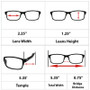 Value 2 Pack Prescription Computer Glasses Dimensions