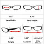 Reading Glasses Dimensions