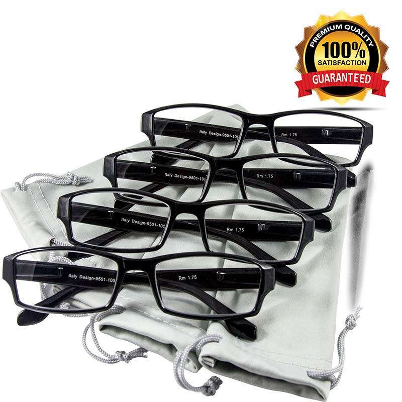 The Wall Street Reading Glasses Value Pack Black