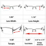 Light Weight Reading Glasses Dimensions