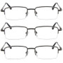 Value 3 Pack Half Frame Metal Reading Glasses
