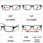 Computer Reading Glasses Dimensions