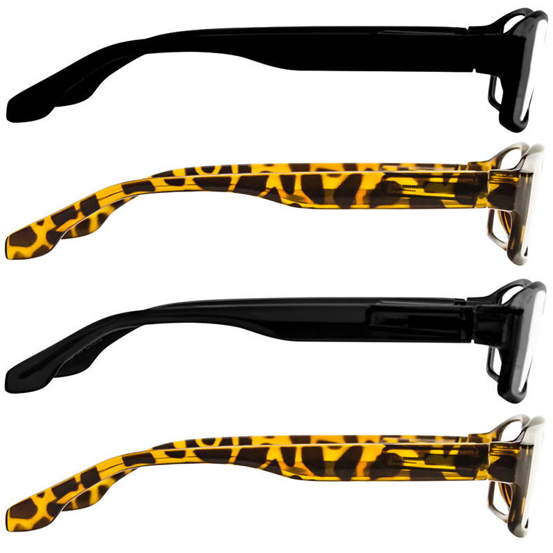 The Wall Street Reading Glasses Value 4 Pack 2 Tortoise 2 Black