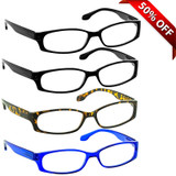 Brookside Reading Glasses 4 Pack 2 Black Tortoise Blue
