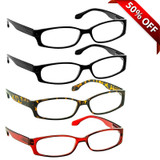 Brookside Reading Glasses 4 Pack 2 Black Tortoise Red