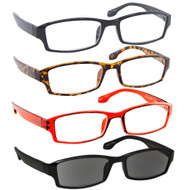 4 Pack Readers Black Tortoise Red Sun