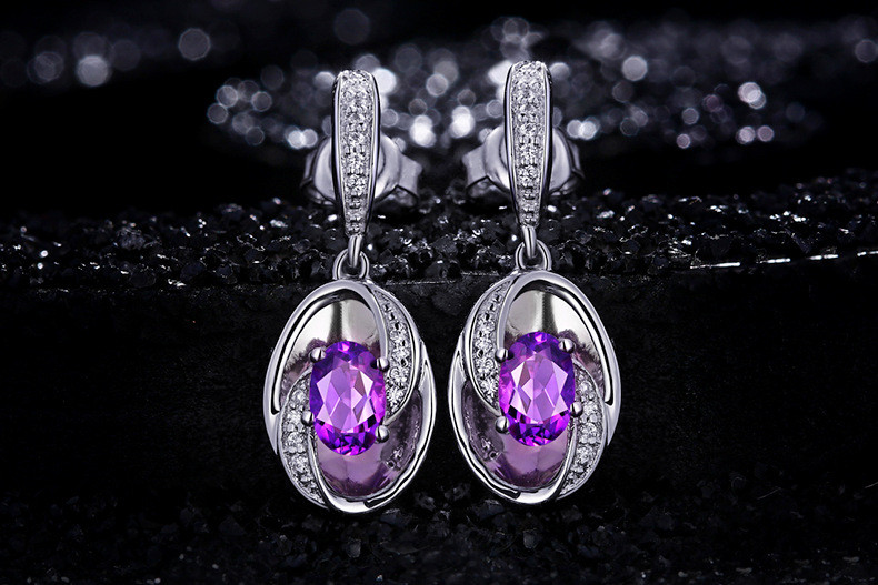 Hydrangea Silver Dangle Earrings with Amethyst and Pink Garnet — Luna Flora  Designs Handmade Floral Jewelry