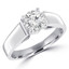 Round Cut Diamond Solitaire Cathedral-Set High-Set 4-Prong Engagement Ring in White Gold - #323L-W