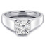 Round Cut Diamond Solitaire Cathedral-Set High-Set 4-Prong Engagement Ring in White Gold - #323L-W