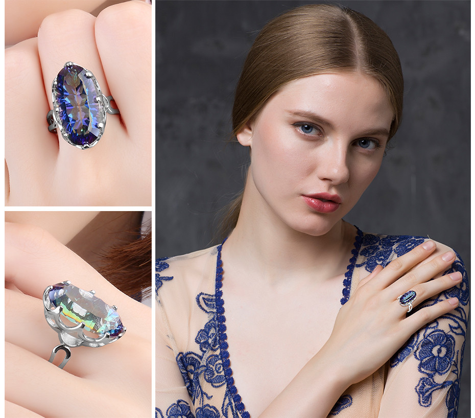 Details about / 8 CT MYSTIC OVAL TOPAZ COCKTAIL RING IN 0.925 STERLING SILVER MDS170437