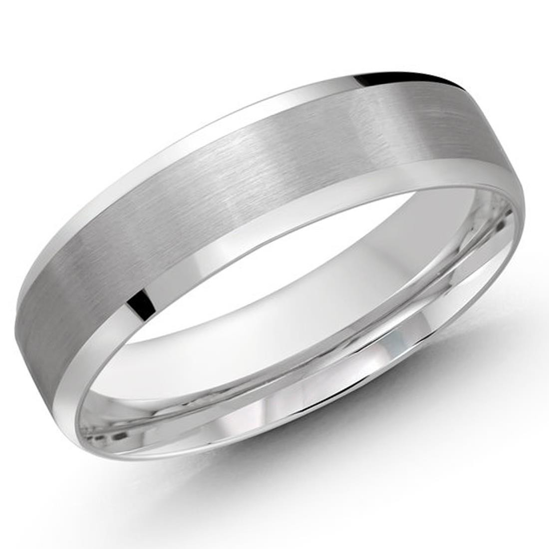 Mens 6 MM Gold satin finish Band with slight bevelled edges - #LCF-1105 ...