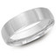 Mens 6 MM all white gold domed band with satin center  - #LCF-249