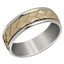 Mens 7 MM white gold band with yellow gold braided center - #P-019B