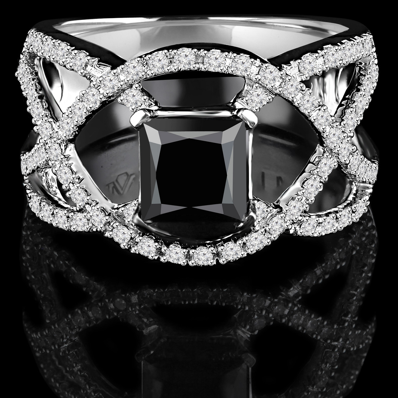 Black Diamond Infinity Engagement Ring Bijoux Majesty