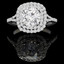 Round Cut Diamond Multi-Stone Double Halo 4-Prong Engagement Ring in White Gold - #ADRIANO-W