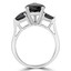 Pear Cut Black Diamond Three-Stone 3-Prong Cocktail Ring in White Gold - #CSFRO34765