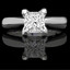Princess Cut Diamond Solitaire 4-Prong Engagement Ring in White Gold - #1625LP-W