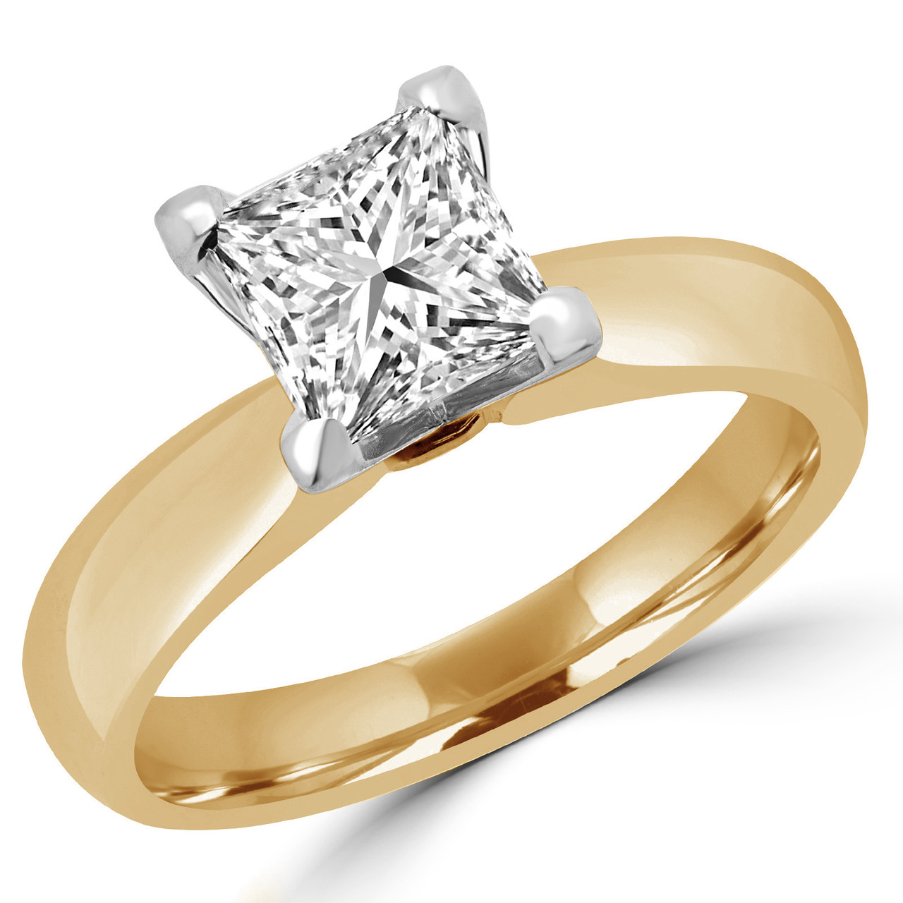  Princess  Cut  Diamond  Solitaire  4 Prong Engagement  Ring  in 
