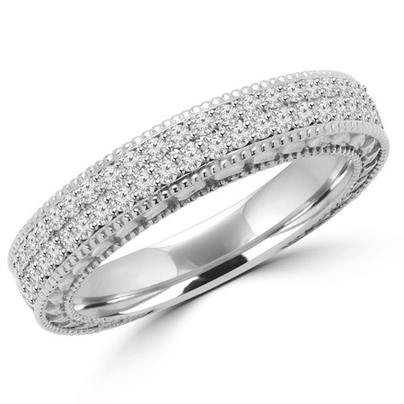 Round Cut Diamond Multi-Stone Fashion Wedding Band Ring in White Gold - #MD-R-CHARLES-W