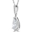 Pear Cut Diamond Multi-Stone Antique Vintage 3-Prong Pendant Necklace With Round Accents and Chain in White Gold - #MD-P-P1-W