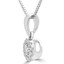 Round Cut Diamond Solitaire Halo Pendant Necklace With Chain in White Gold - #SKP3125-18-W