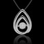 Round Cut Dancing Diamond Teardrop Pendant Necklace With Chain in White Gold - #SKP15321-10-W