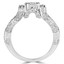 Princess Cut Diamond Multi-Stone Infinity-Motif V-Prong Engagement Ring with Round Diamond Accents in White Gold - #HR6529-W