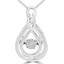 Round Cut Dancing Diamond Infinity Pendant Necklace With Chain in White Gold - #SKP15327-04-W
