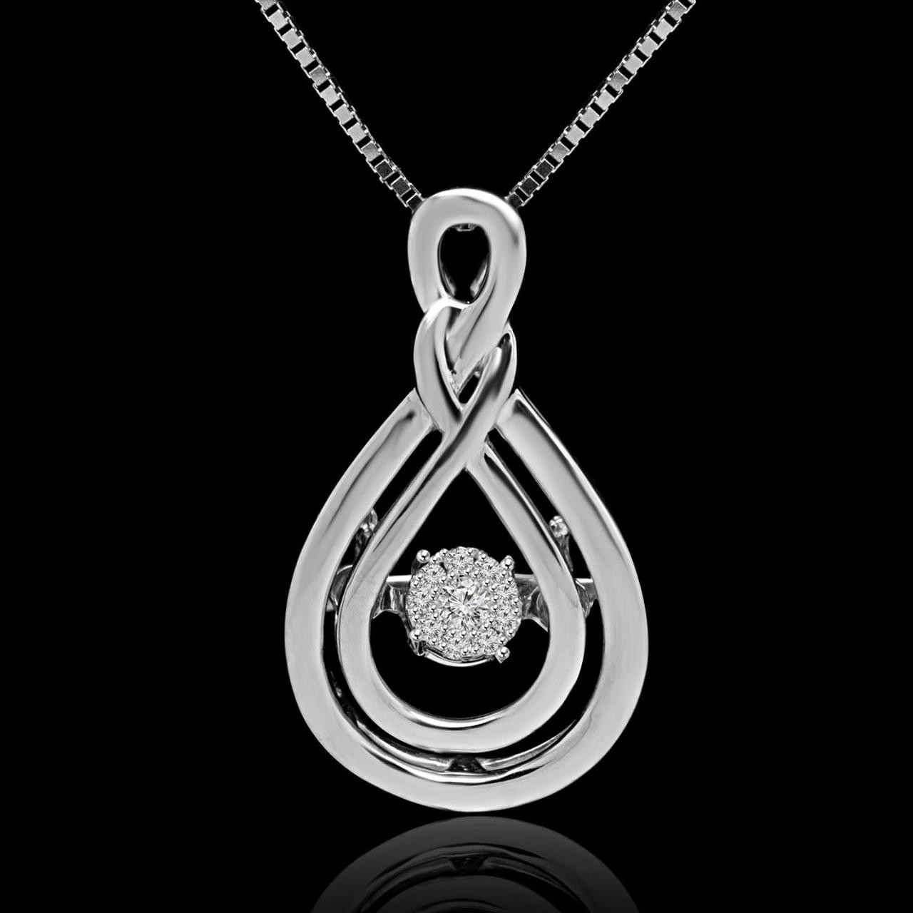 Diamond Necklace/Earrings Boxed Set 1 ct tw 10K White Gold 18