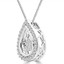 Round Cut Dancing Diamond Teardrop Pendant Necklace With Chain in White Gold - #SKP15761-20-W