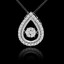 Round Cut Dancing Diamond Teardrop Pendant Necklace With Chain in White Gold - #SKP15761-20-W