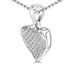 Round Cut Diamond Multi-Stone Pave Heart Pendant Necklace with Chain in White Gold - #PEOT6805-W